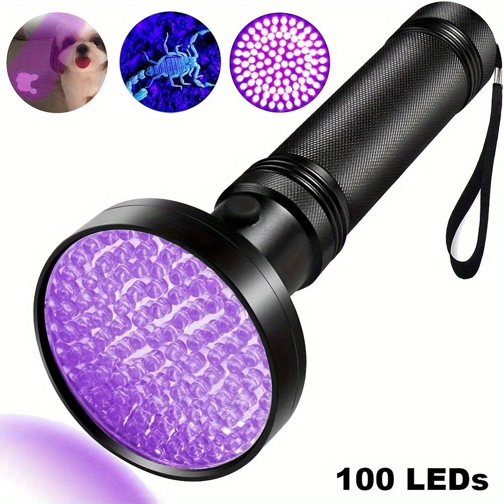 100 LED UV Flashlight - 395 UV Light, Black Light Flashlight, Ultraviolet Light Detector for Invisible Ink, Pet Stains,for Detectives, Parents