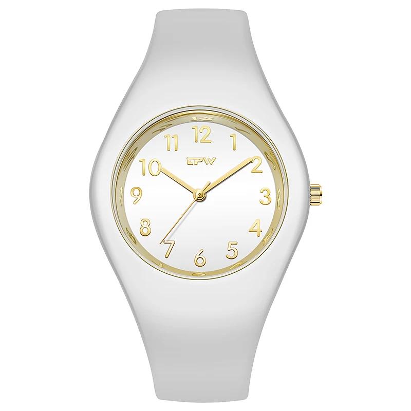 TPW Fashion Ladies Wristwatches Full Size 40mm Quartz Watch For Women Rubber Strap Skin Friendly