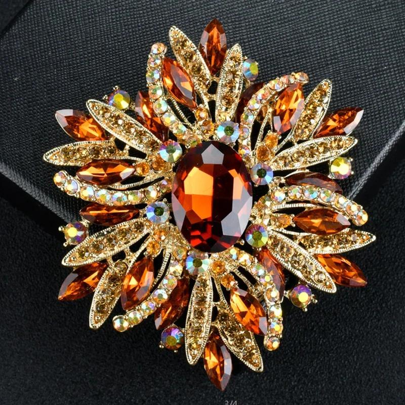 Crystal Brooch Rhinestone Pin Men Women Clothing Jewelry Accessories