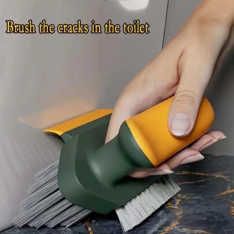 Triple-Sided Floor Brush Deep Cleaning Tool for Bathrooms and  Toilets Power Scrape Bristles for Tight Grooves and Gaps