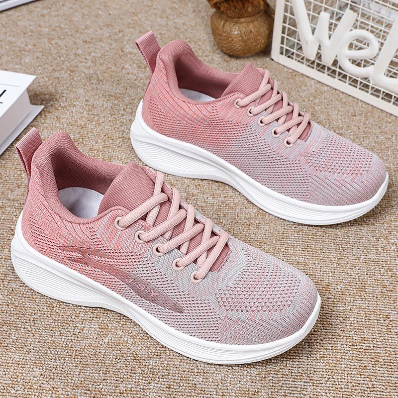 Running Shoes, Women's Casual Soft Soled Sports Shoes, Breathable Single Shoes, Fly Woven Mesh Shoes