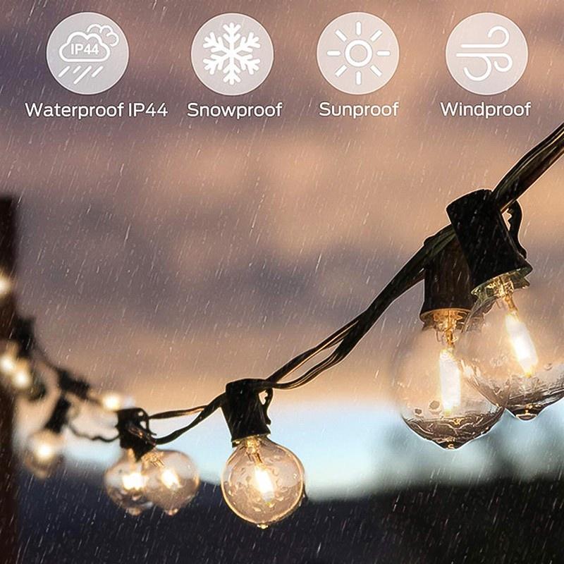 Luci Solari a LED a Filo Dimmabili 7,6M/15M con Telecomando Impermeabili Lampadine G40 E12 per Decorazione Esterna Matrimonio Giardino