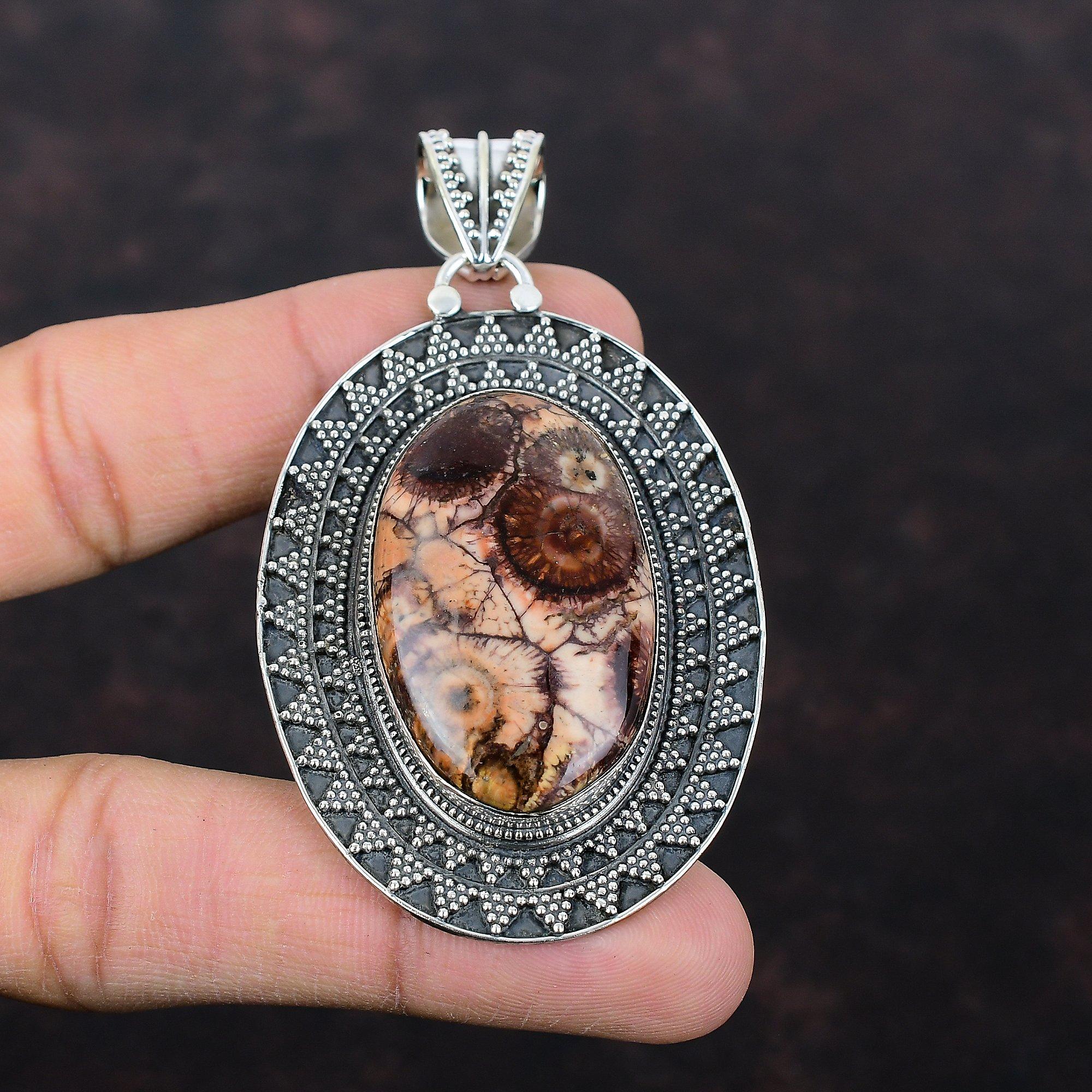 Birds Eye Jasper Pendant Gemstone Vintage Pendant 925 Sterling Silver Pendant Handmade Pendant Dainty Jewelry Gift For Mom Pendant For Women