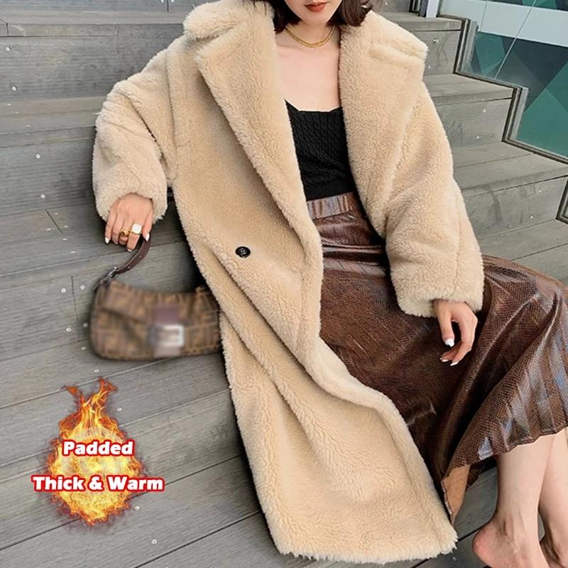 Veste Chaude En Fausse Fourrure Pour Femme - Manteau D'hiver Doux Et Chic à Manches Longues - Blouson Reversible Décontracté En Peluche - Cardigan Trench Confortable