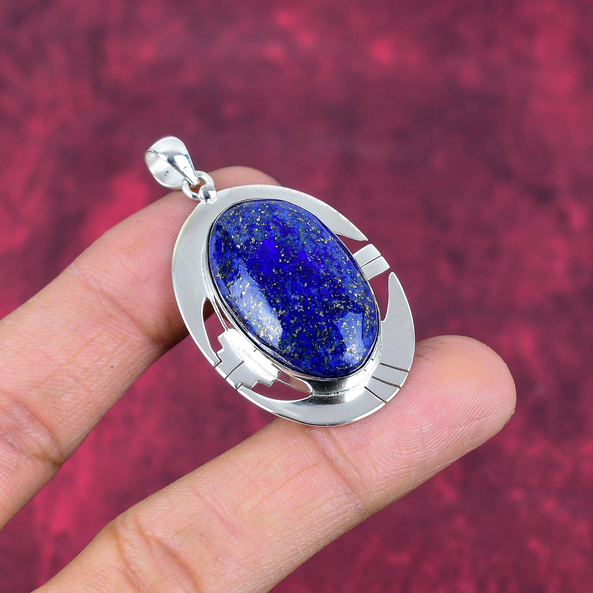 Lapis Lazuli Pendant Handmade Gemstone Jewelry, 925 Solid Sterling Silver Pendant ,Unique Design Jewelry Pendant