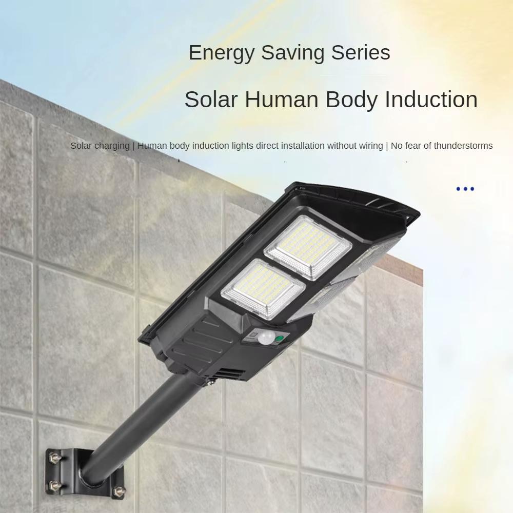Modern Solar Powered Motion Sensor Street Light Outdoor IP65 Waterproof Floodlight with Remote Control for Garden Yard Garage Parking Lot