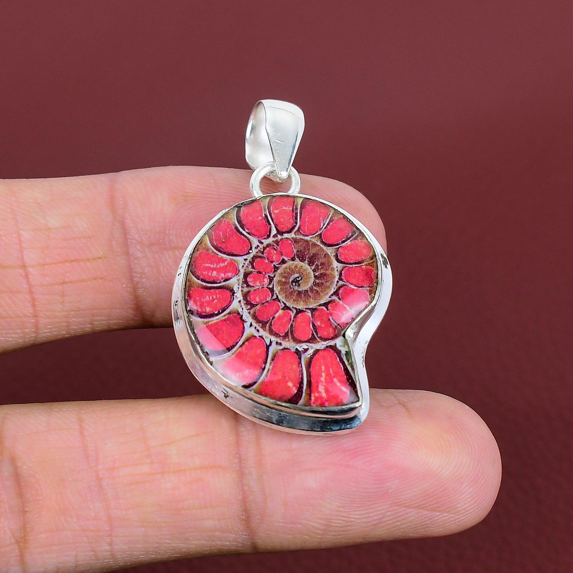 Doublet ammonite opal pendant 925 sterling silver pendant gemstone jewelry designer pendant handmade silver jewelry engagement gifts