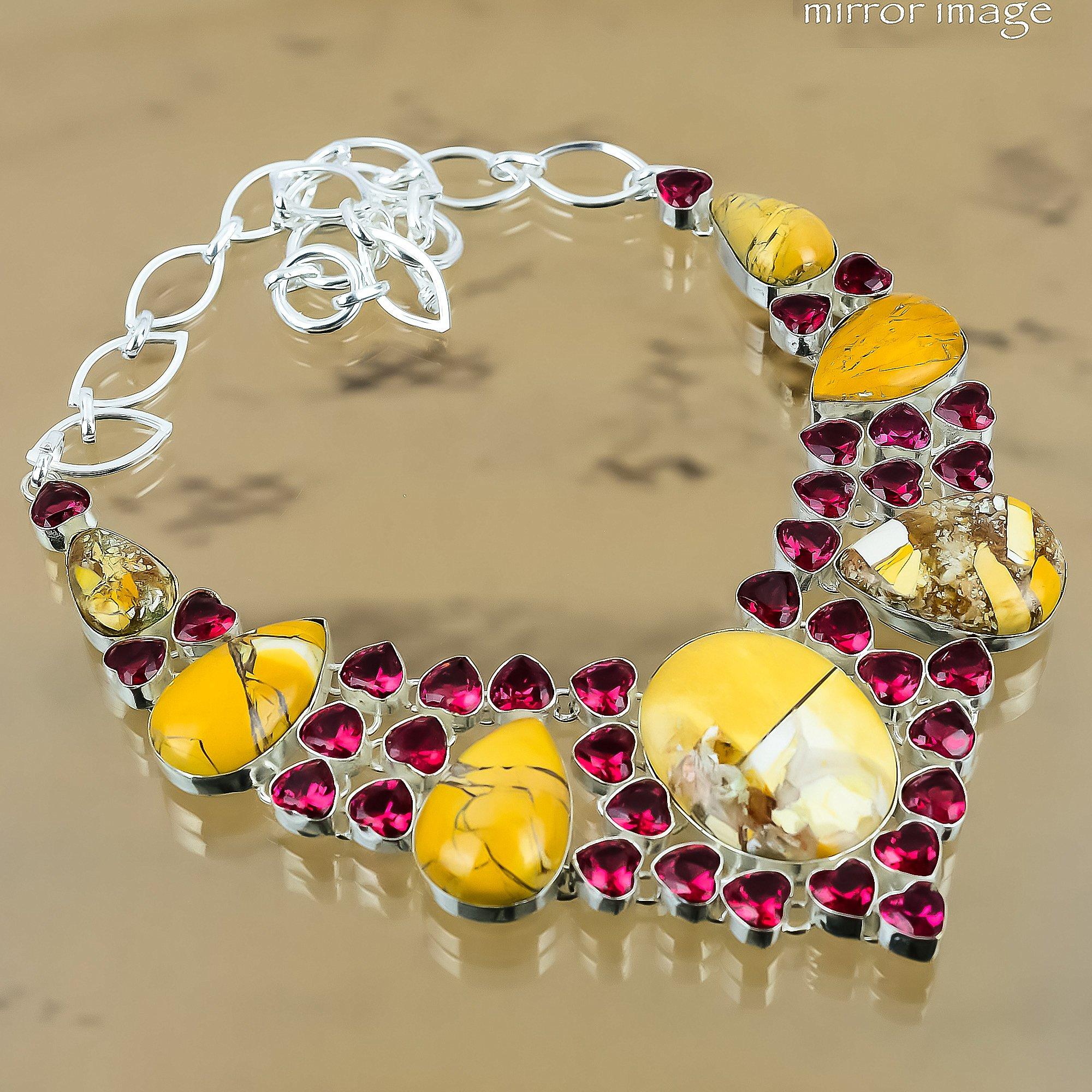 Gift For Her 925 Silver Natural Brecciated Mookaite Chain Adjustable Necklace