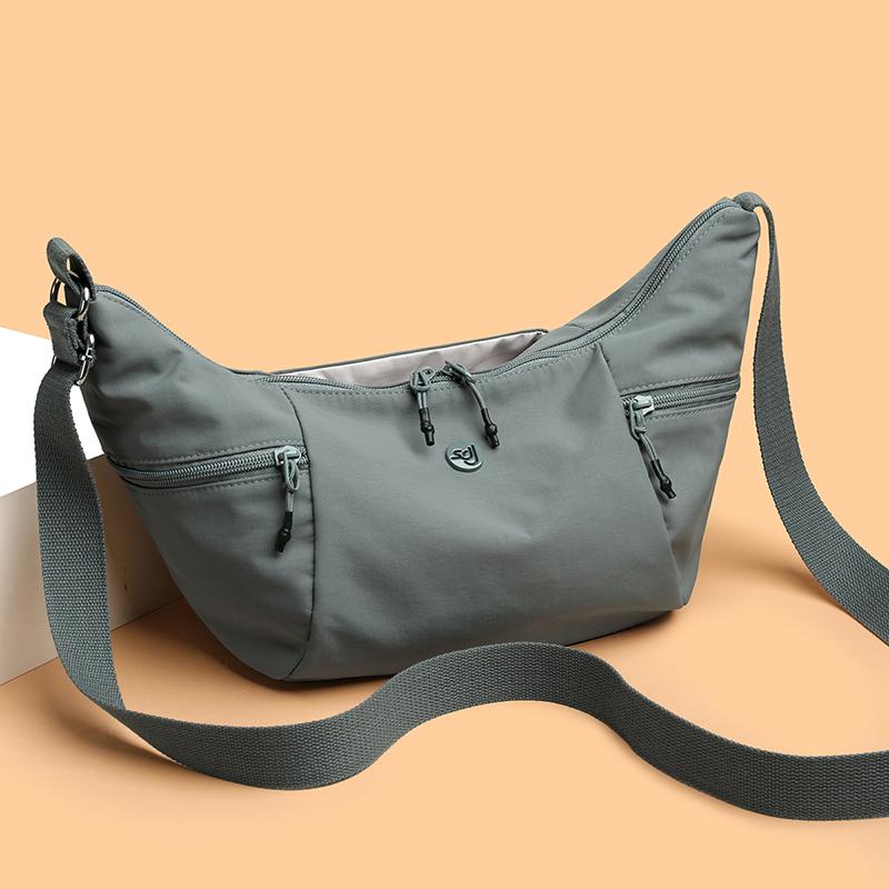 Women Nylon Crescent Bag Lightweight Casual Sling Bag Adjustable Strap Crossbody Bag for Daily Use Ladies' Shoulder Bun Casual Dumpling Bu