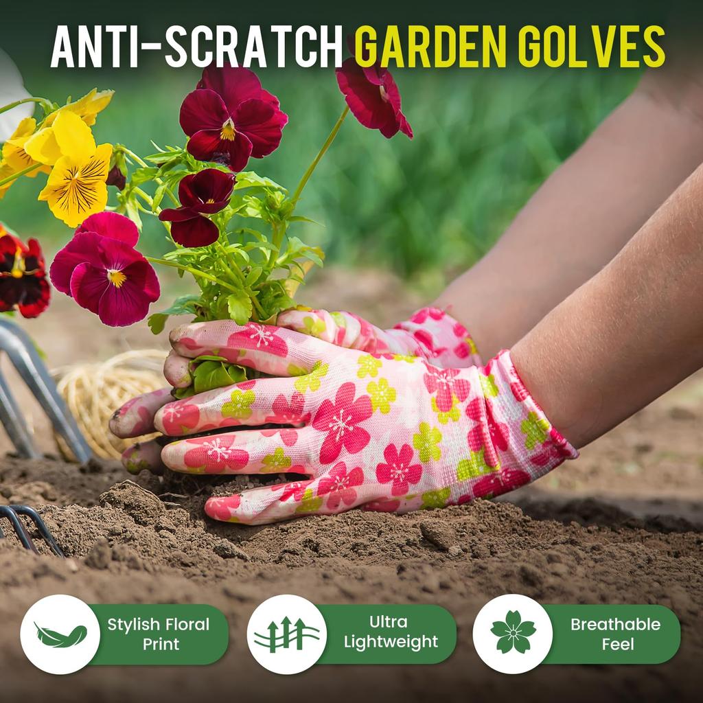 Planting Yard Cleaning Gloves Palm-Coated Floral Garden Gloves Non-Slip Working Gloves Non-Slip Household Labor Protection Gloves