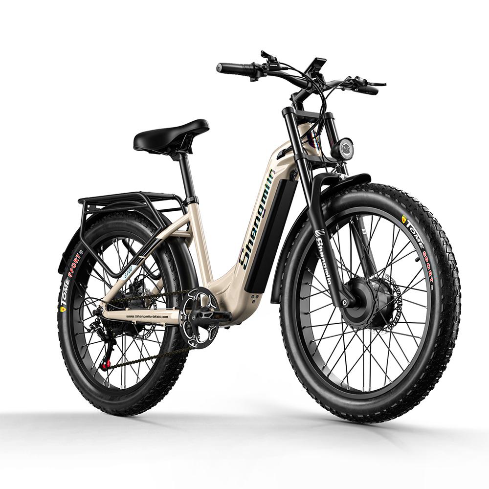 Shengmilo S700 26" Nízký rám Fat Tire Elektrické Městské Kolo 1000W*2 Duální Motor 48V 17.5Ah Baterie