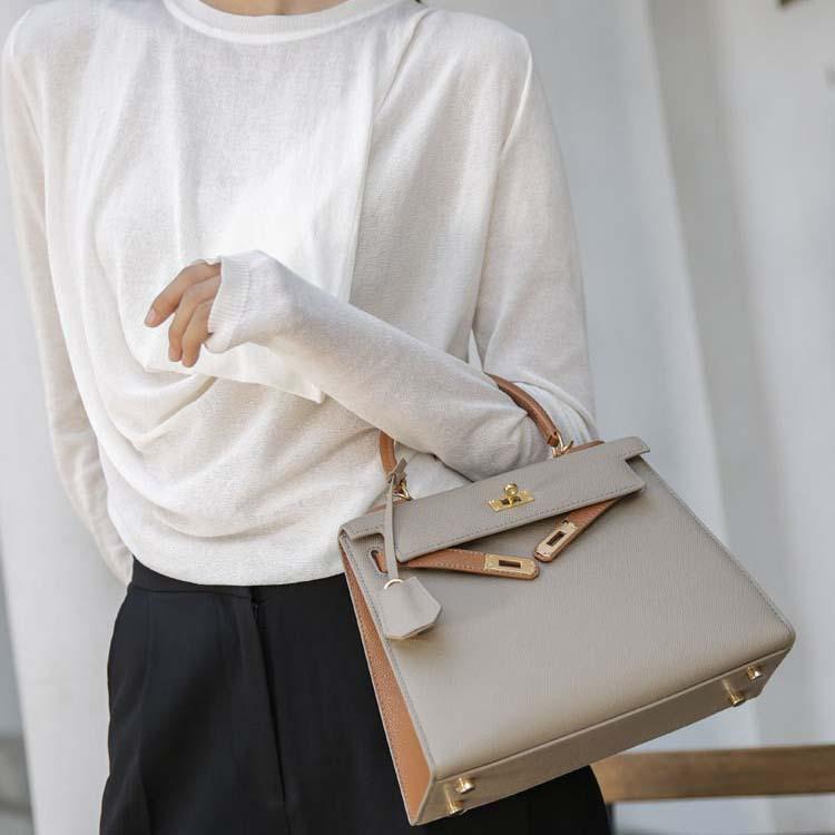 Classic And Atmospheric Handbag / New Style Fashionable And Versatile Single Shoulder Crossbody Bag High-end Hand-held Leather Women's Bag