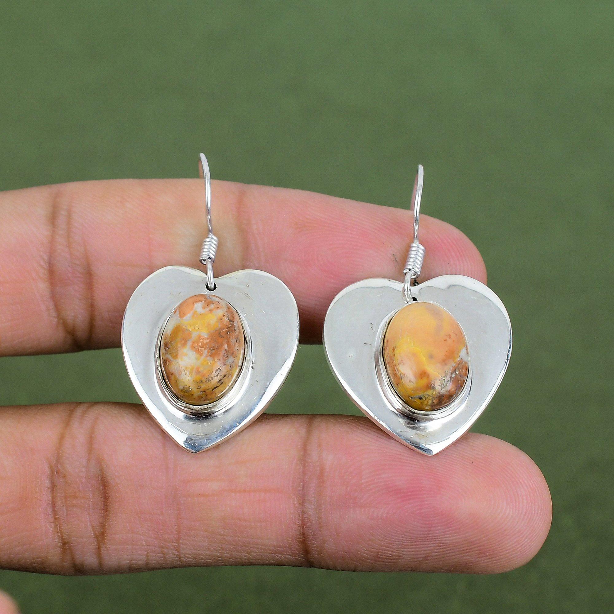 Maligano Jasper Earring 925 Sterling Silver Earring Elegant Jewelry Handmade Gemstone Earring Silver Jewelry Wedding Gifts Designer Earring