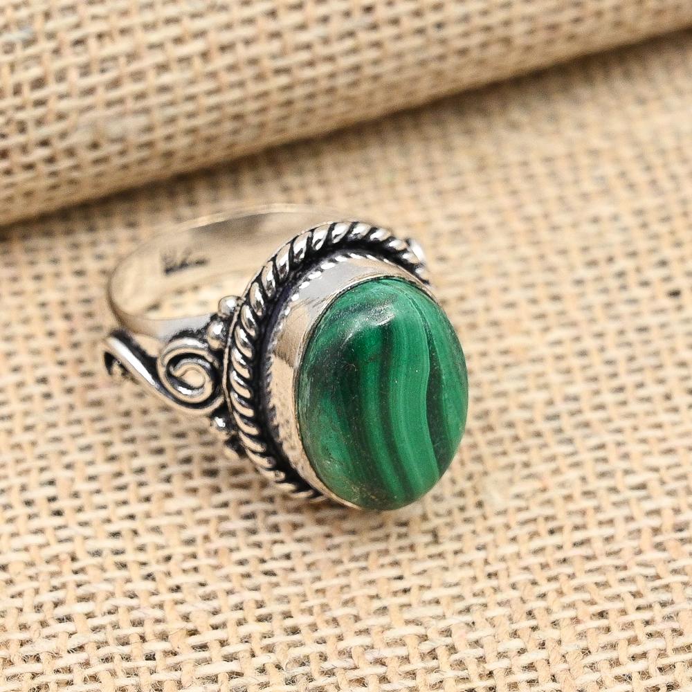 Malachite Gemstone Handmade 925 Solid Sterling Silver Jewelry For Wedding Gift