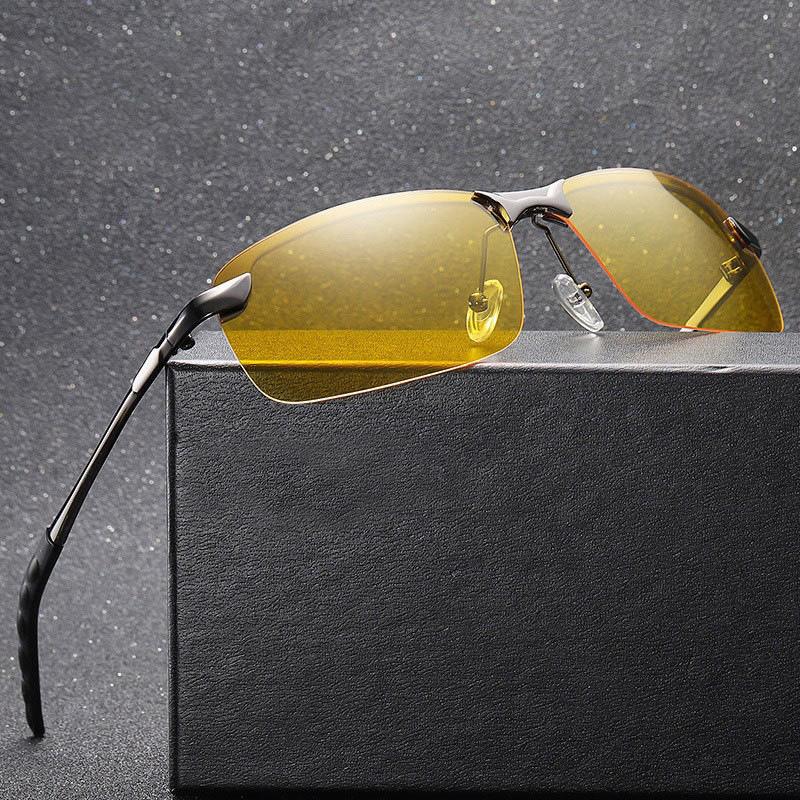 Πολωμένα προστατευτικά δίοπτρα νυχτερινής όρασης 3043 μεταλλικά γυαλιά που φωτίζουν και αντιθαμβωτικά γυαλιά οδήγησης υψηλής δέσμης για οδήγηση τη νύχτα