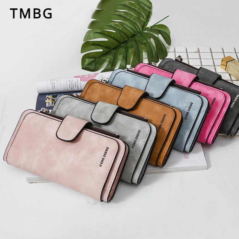 Fashion Personality PU Matte Long Women Wallets Tri-fold Large Capacity Money Clips Unisex Multi-card Slot Clutch Ladies Coin Purse