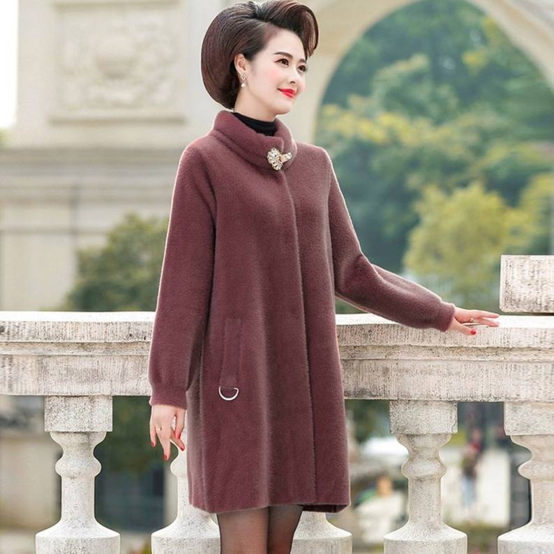 Winter Women Faux Fur Coat Long Loose Lapel Overcoat Thick Warm Female Coats