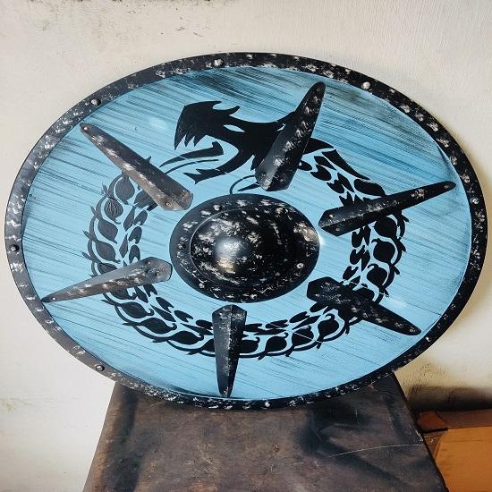 Medieval Viking Dragon Shields Fenrir Grey Wolf Authentic Battle Worn Viking Shields Home Decorational Shield
