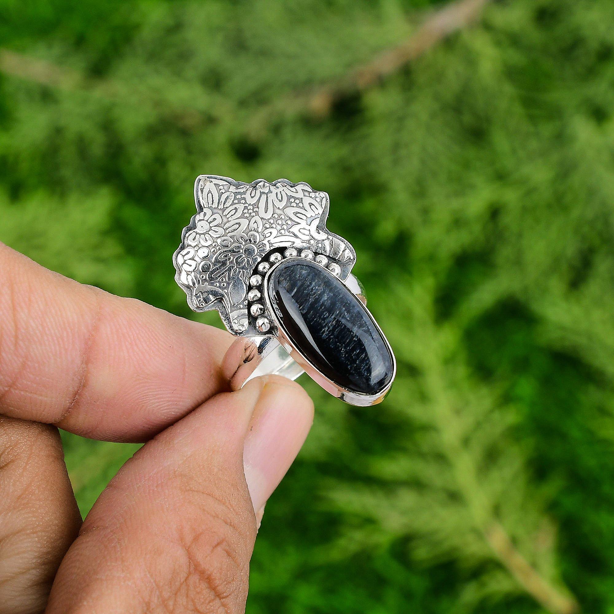 Memorial Day Deal Oval Nellite Gemstone Promise Ring Size Yes Sterling Silver
