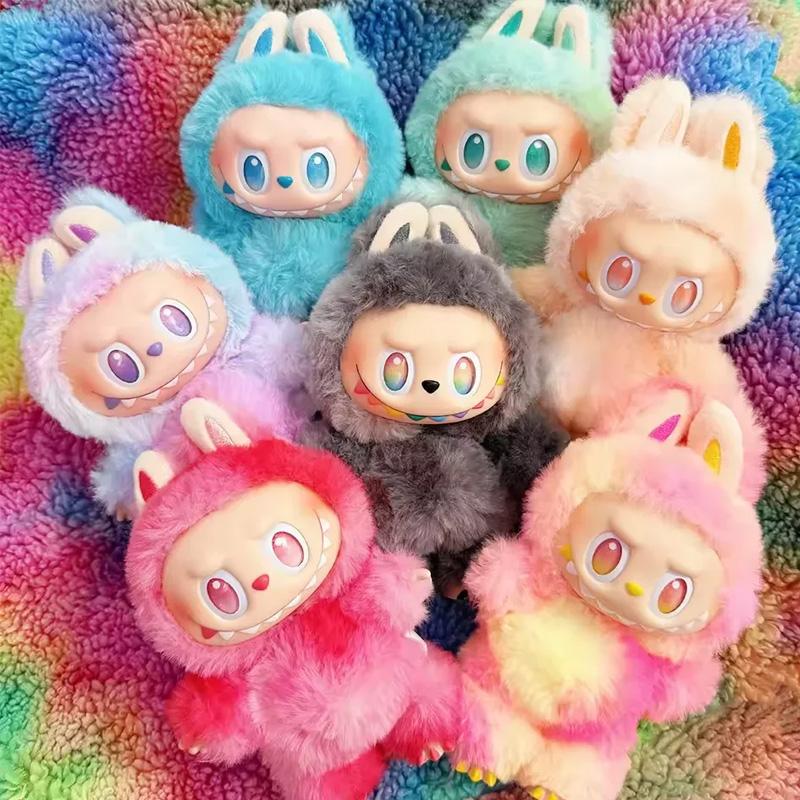 For Labubu Heartbeat Macaron Enamel The Monsters Face Blind Box Pvc Figurine Tabletop Ornament Kawaii Doll Birthday Gift