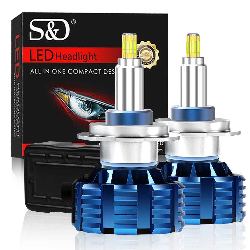 2 ks 6stranných 30000LM 3D H7 CSP LED žárovek do světlometů Canbus 360° H1 H11 HB3 HB4 9012 Hir2 Led H8 9006 9005 Auto Turbo světlomet 80W Auto žárovka 12V 6000K