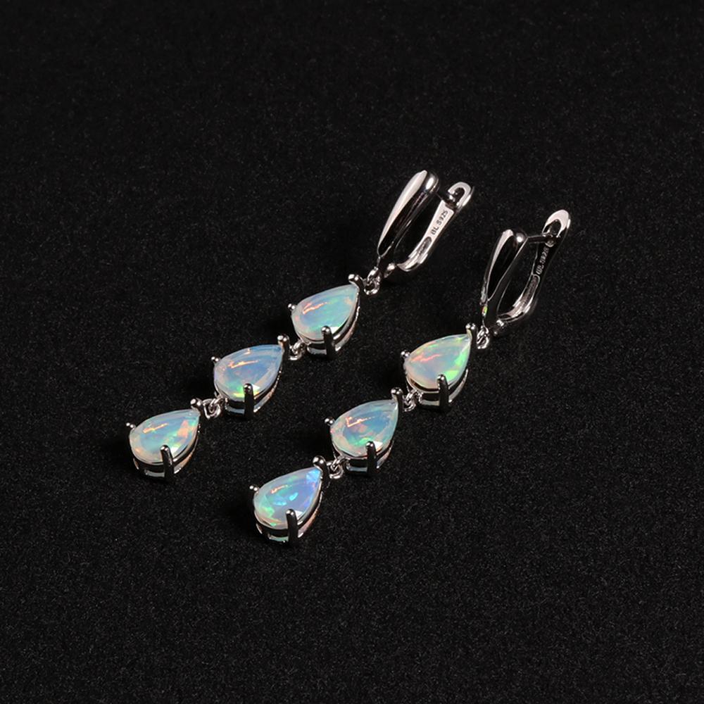 Boucles d'oreilles longues en opale d'éthiopie, en argent Sterling 925, bijoux de luxe fins pour femmes, joli cadeau