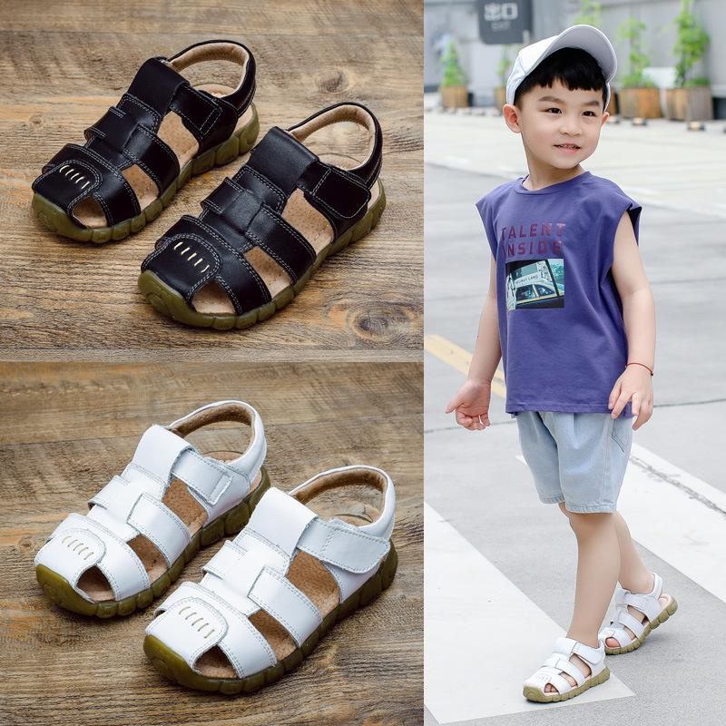 Boys' Summer Baby Sandals, Children's Cowhide Beach Shoes, Bags, Scalp Sandals, Girls' Sandals