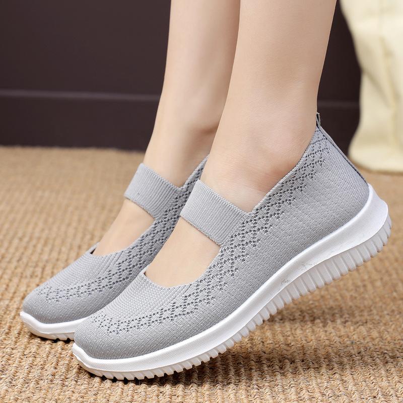 Women's Shoes, Cloth Shoes, Breathable Shoes, Straight Strap, Elderly Anti Slip Shoes, Mother's Shoes