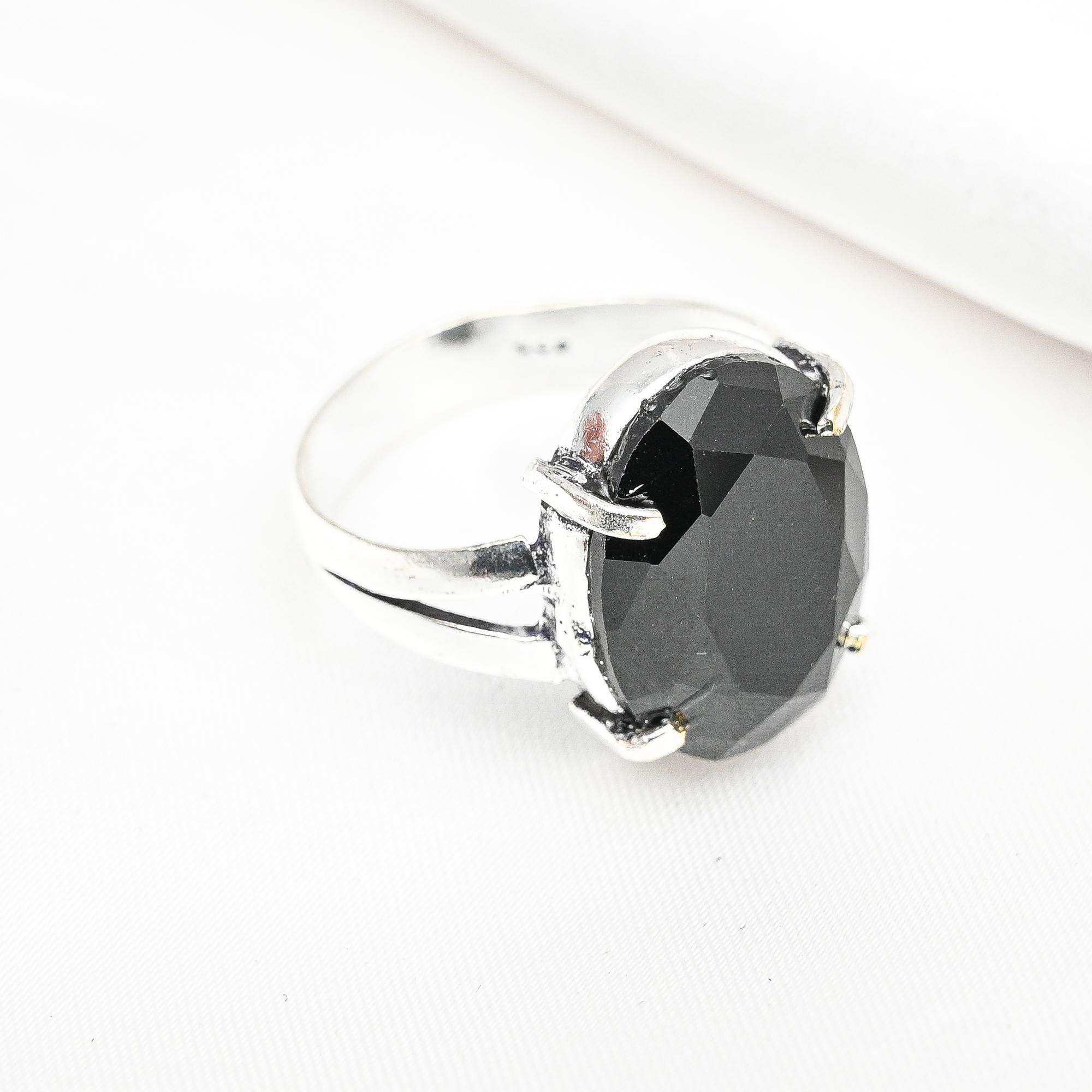 Bague Spinelle Noire, Bague en Argent Sterling Massif 925 Bijoux en Pierres Précieuses Faits à la Main, Cadeaux pour Femme Bague Toute Neuve