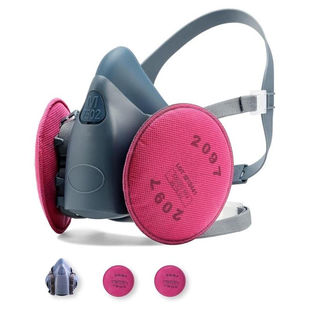 7502 Wiederverwendbare Atemschutzmaske mit P100-Filtern zum Schutz vor Staub, Gasen und Dämpfen beim Malen, Sprühen, Schleifen