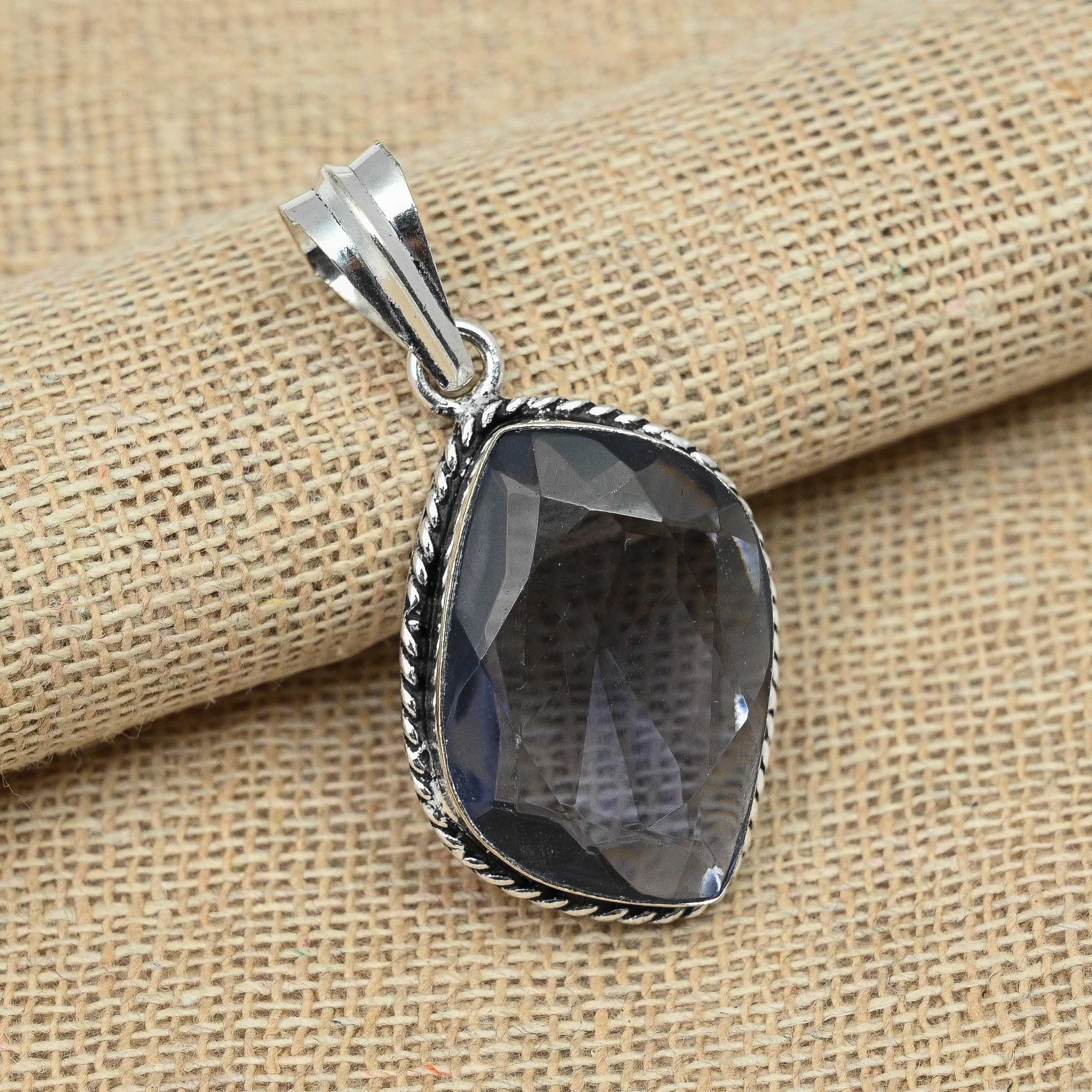 Amethyst Gemstone 925 Sterling Silver Handmade Designer Pendant Jewelry Antique Gift