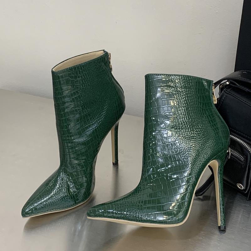 Eilyken Spring Pointed Toe Woman Ankle Boots Thin High Heels Zipper Ladies Shoes Size 35-42