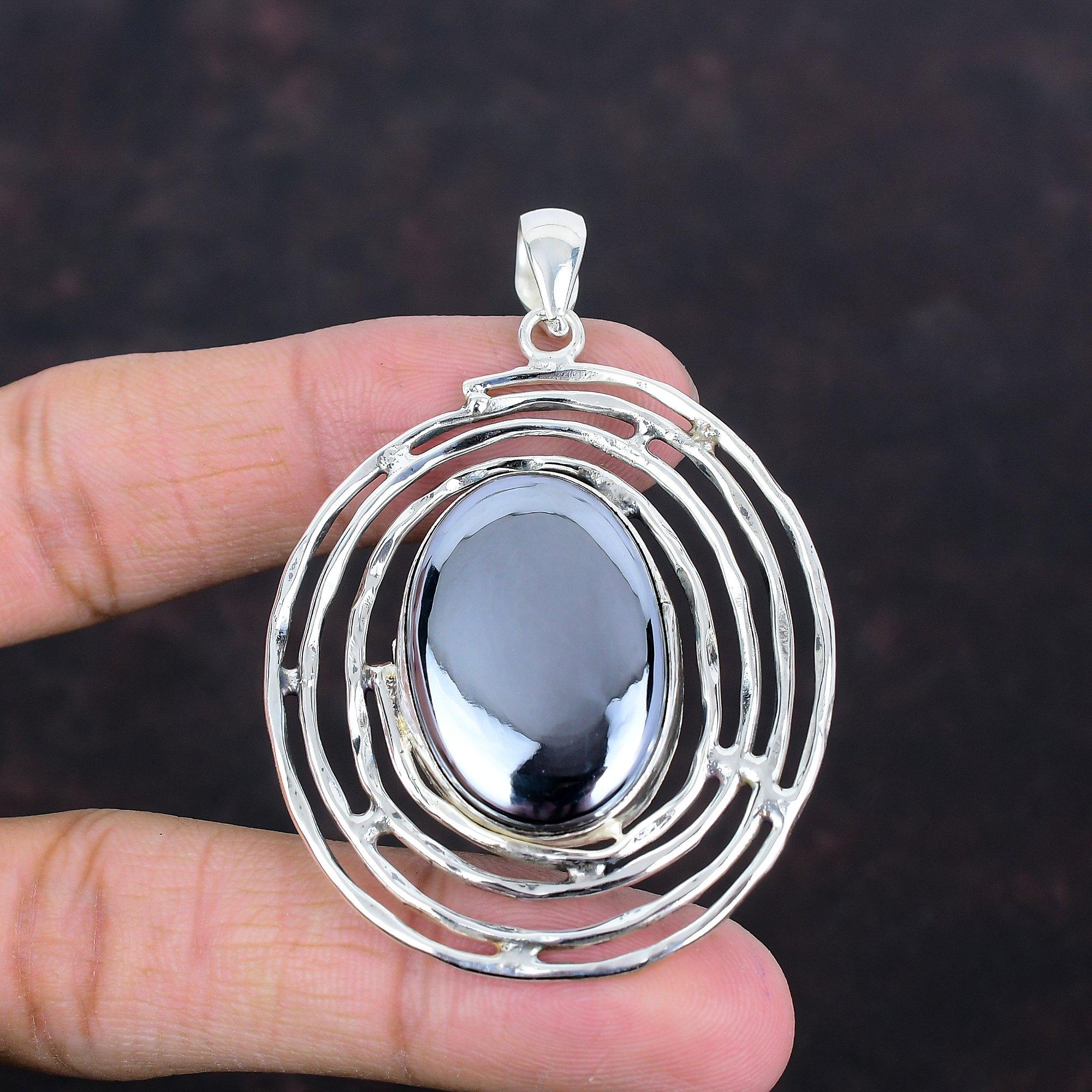 Shungite Pendant Handmade Jewelry Gemstone Pendant 925 Sterling Silver Pendant Top Quality Shungite Jewelry Gifts For Friend Stylish Pendant