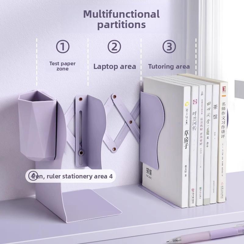Folding Simple Ins Wind Book Stand L-shaped Pen Holder Desktop Book Stand Student Book Block Large Thickened Storage Rack Stationery