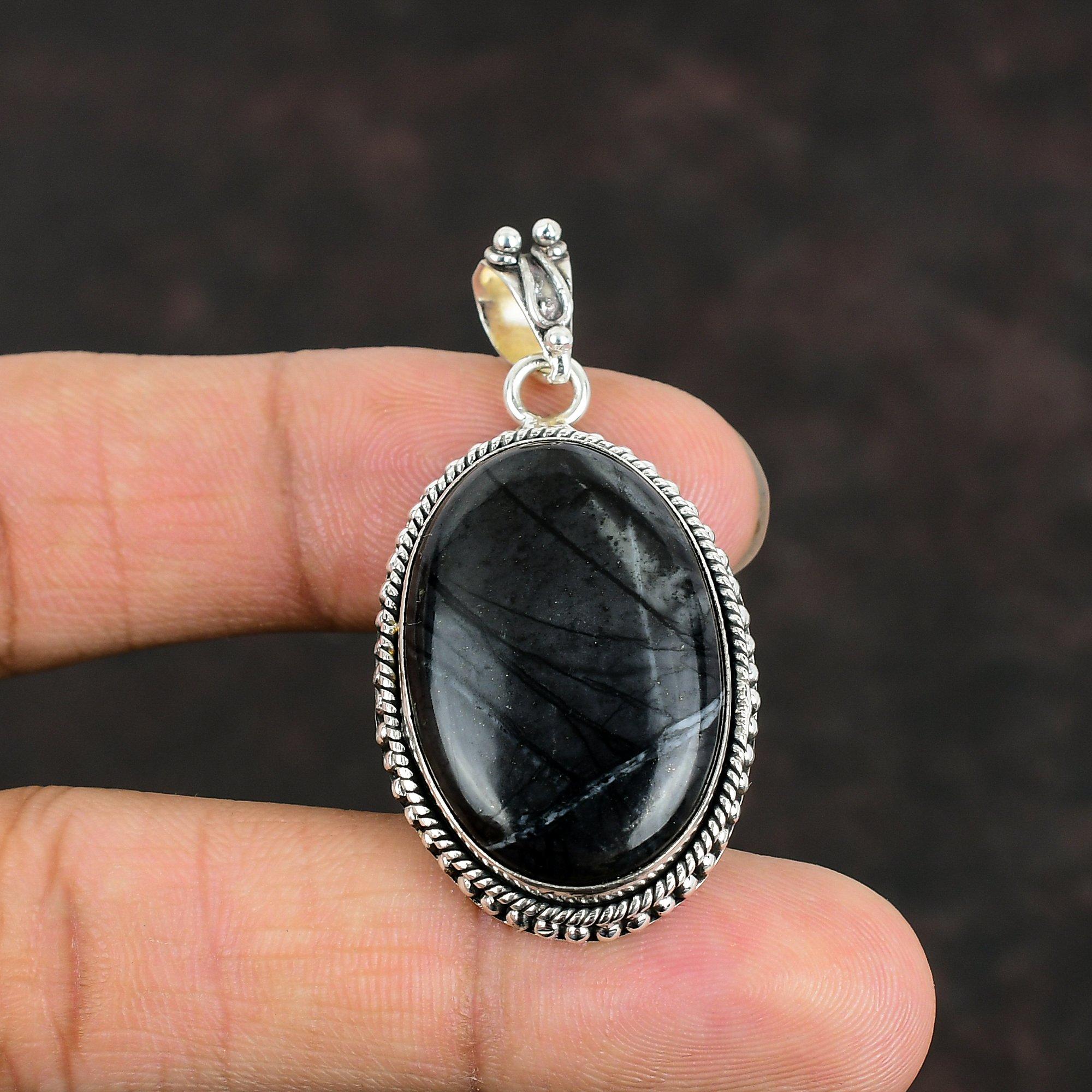 Picasso Jasper Pendant Handmade Natural Gemstone Pendant 925 Sterling Silver Pendant Antique Pendant Picasso Jasper Jewelry Engagement Gifts