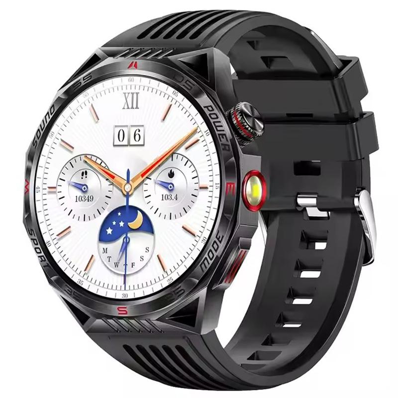 HT28 Smart Watch Men 1.85inch Outdoor LED Flashlight Laser Light Compass Sport Tracker Large Battery Smartwatch