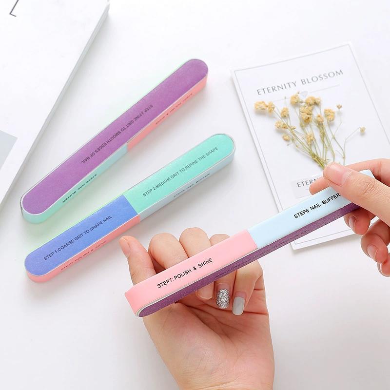 1Pcs Lot Double-sided Mini Nail File Blocks Colorful Sponge Nail Polish Sanding Buffer Strips Polishing Manicure Tools mask