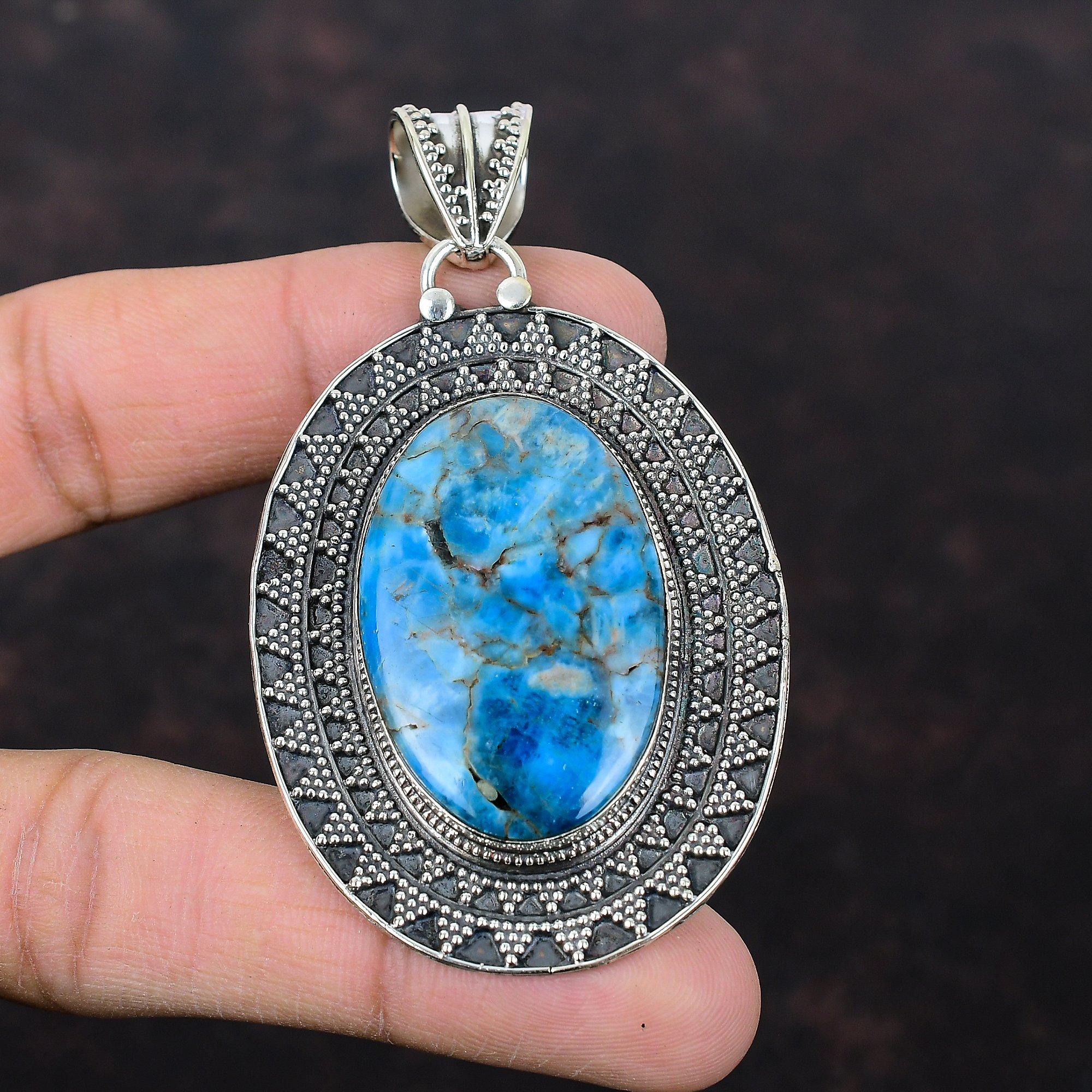 Neon Apatite Pendant Gemstone Pendant Vintage Jewelry 925 Sterling Silver Pendant Handmade Pendant Brand New Pendant Silver Jewelry For Gift