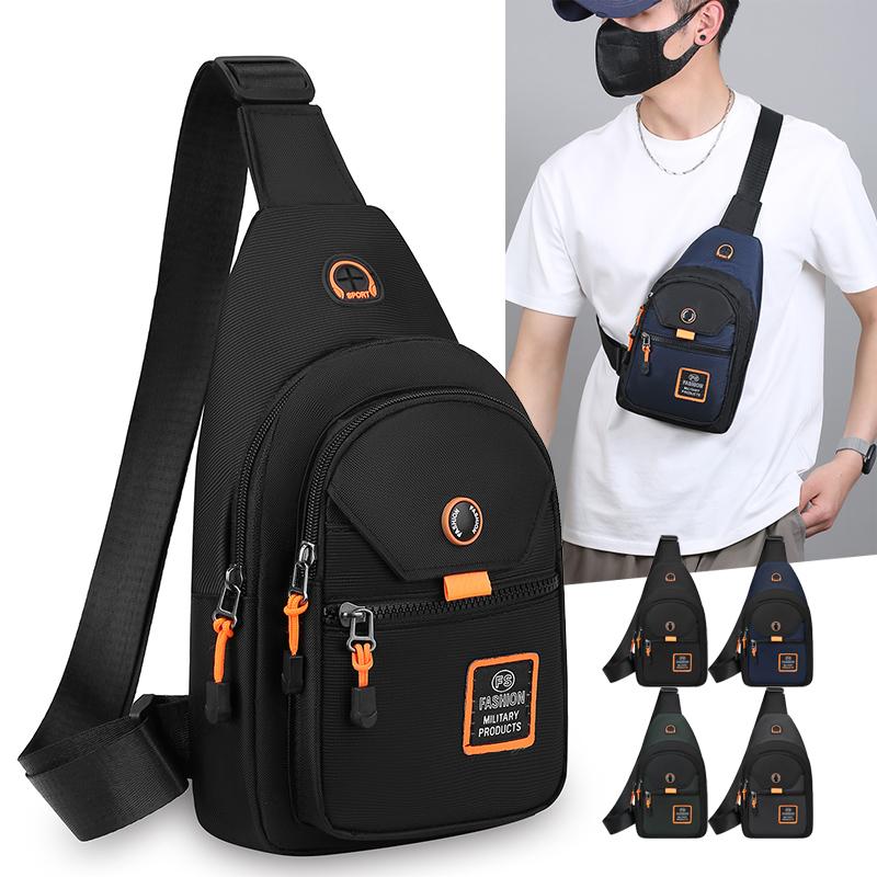 Unisex Oxford Crossbody Bag - Compact Chest Pack for Men (Lightweight & Waterproof - Perfect for Running Errands & Outings)