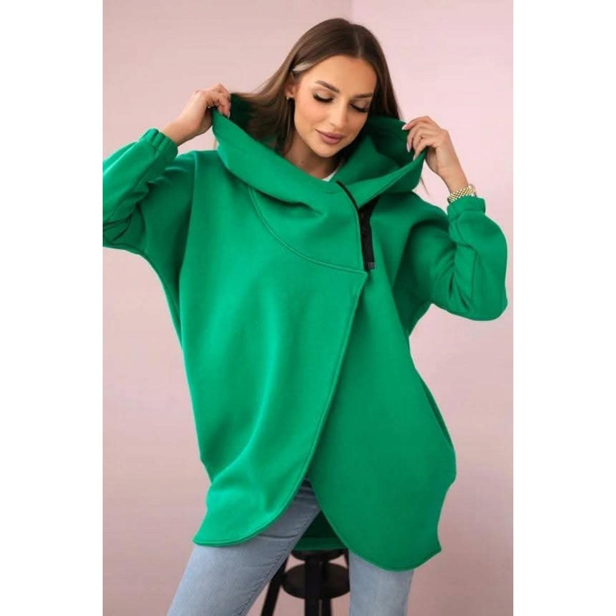 Hooded, Sweatshirt, Fleece, Sweatshirt, Casual, Long-sleeved, Zipper, Coat, Women's, Plate-size, Coat