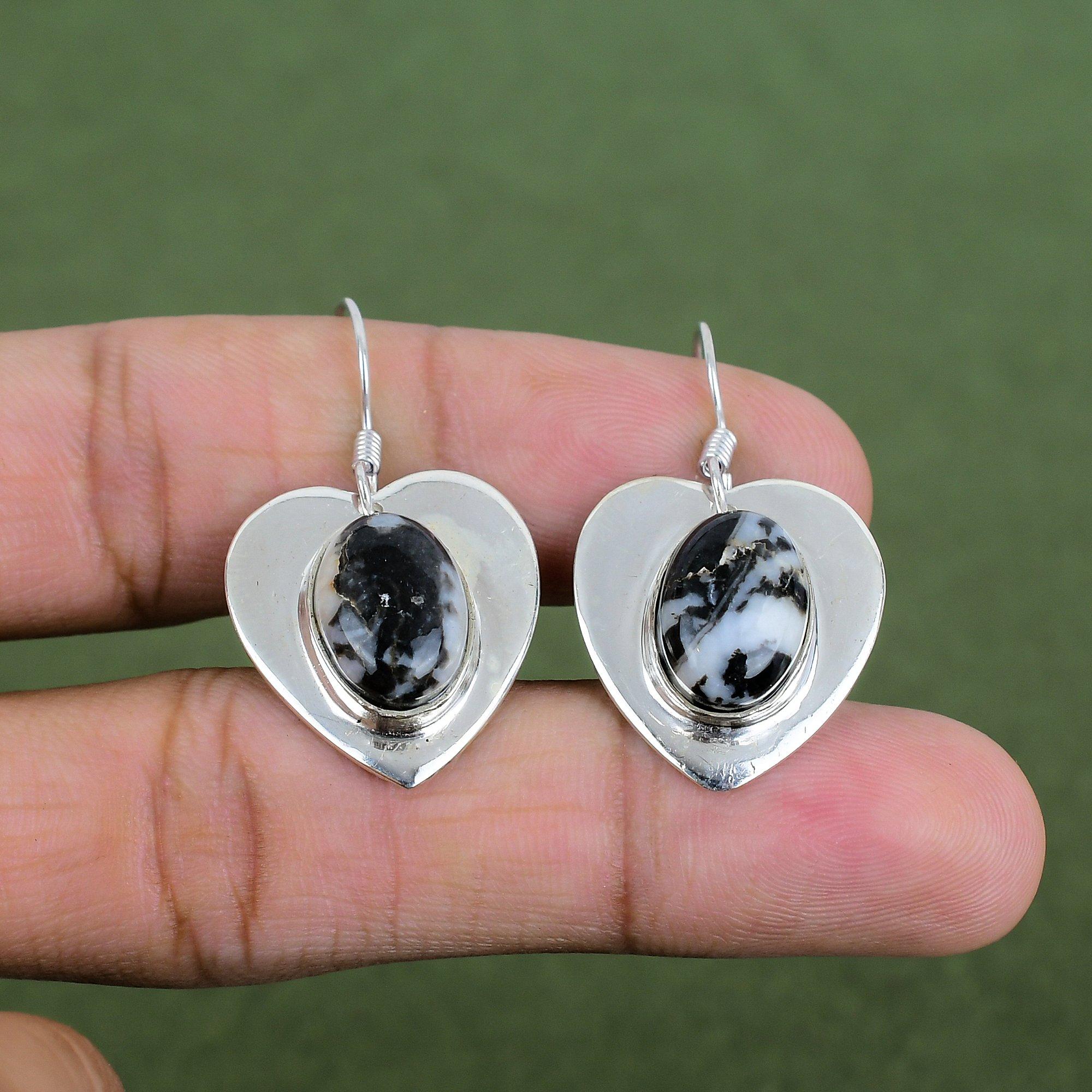 White Buffalo Turquoise Earring 925 Sterling Silver Earring Handmade Stylish Earring Gemstone Silver Jewelry Band New Earring Gifts For Mom