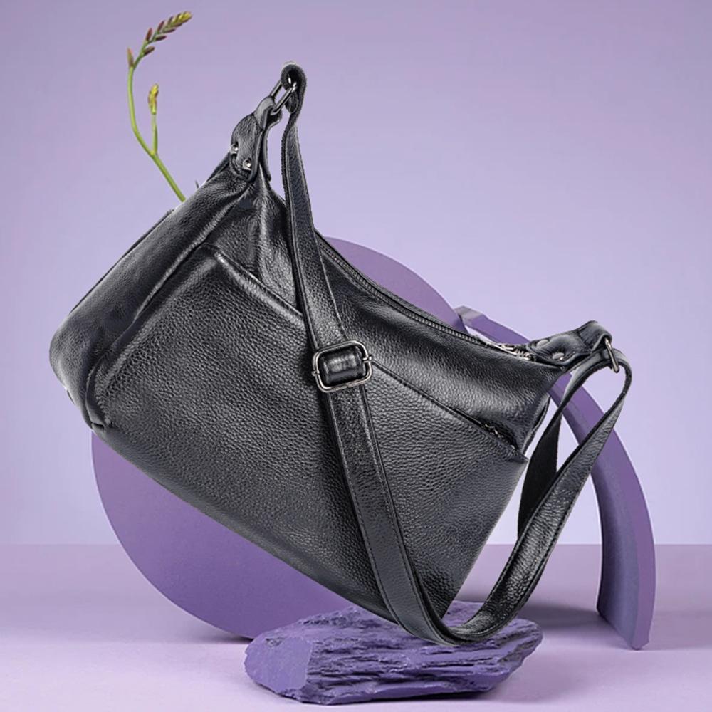 Zency 100% Genuine Leather Women Shoulder Bag Elegant Crossbody Bags