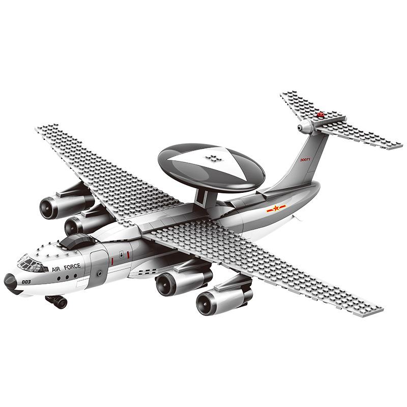 Wange Military Armored Aircraft Model Spy Plane Airborne Warning Building Block Toy Set Compatible with Bricks Children's Birthday Gift No.5005