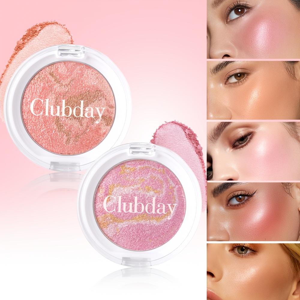 JULYSTAR Five Color Pearlized Fine Glitter Microparticle Pentel Blush Stereoscopic Contouring Tri-Color Marbled Blush