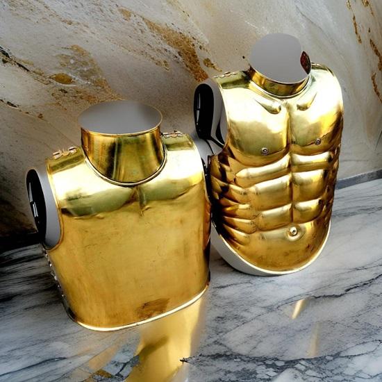 Golden Medieval Mussels Jacket For Cosplay, Role Play And Battle Best Gift Halloween Costume
