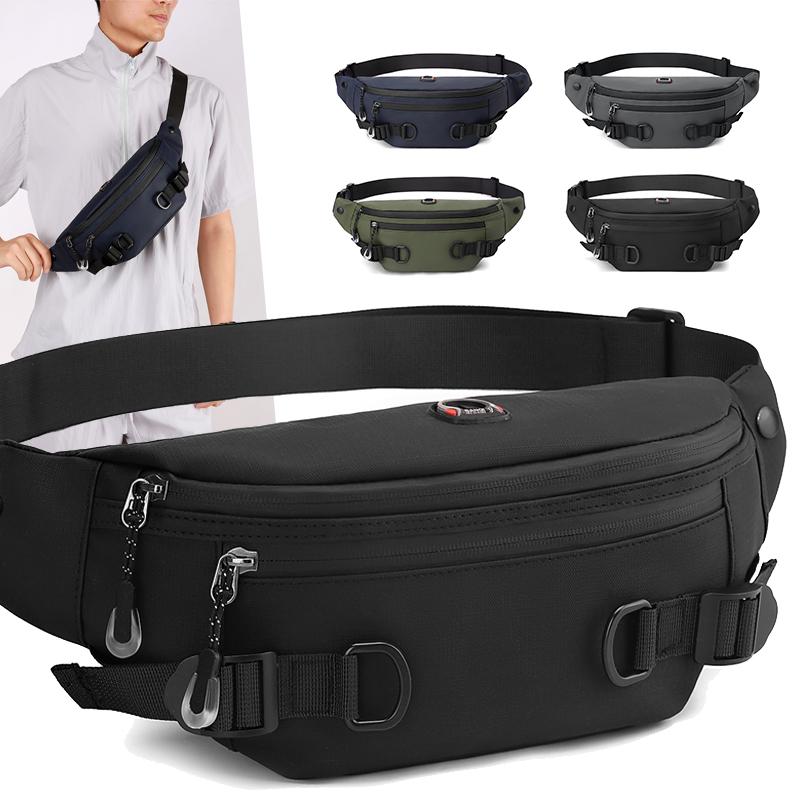 Waist Fanny Pack Hip Belt Bag for Men Anti-theft Running Nylon Male Travel Cross Body Sling Chest Pack Bum Bag