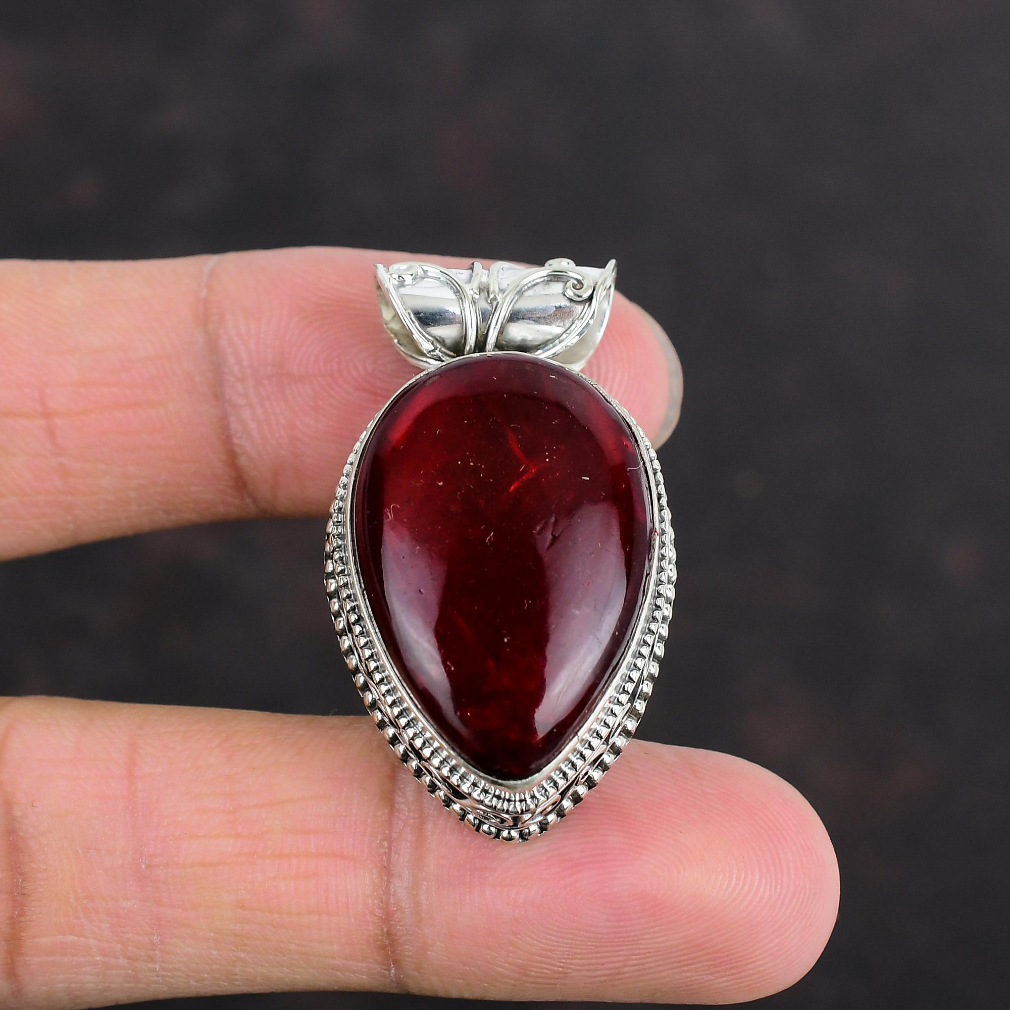Red Fire Labradorite Pendant Gemstone Vintage Pendant 925 Sterling Silver Pendant Latest Design Pendant Handmade Silver Jewelry Wedding Gift