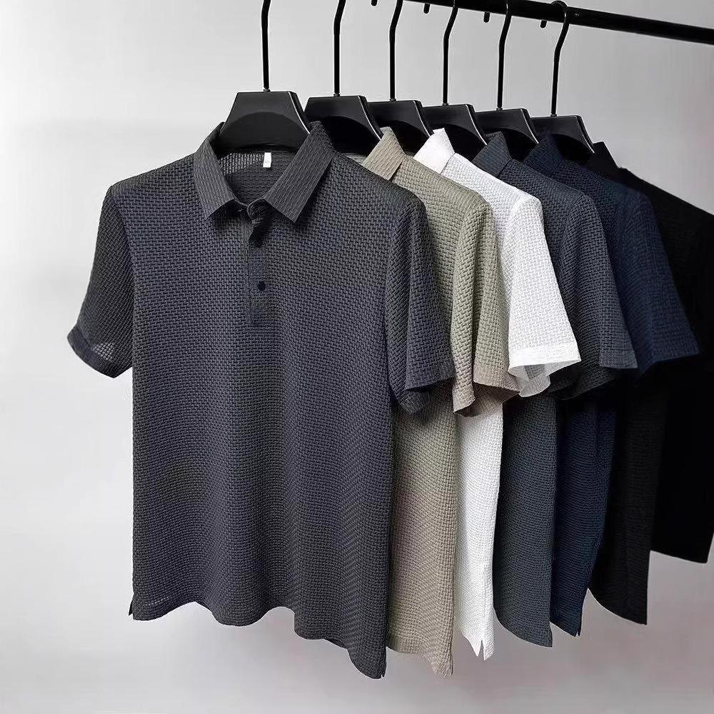 Easy Business Men's Freemason Logo Print Shirt - Short-Sleeved for Casual Work and Gatherings