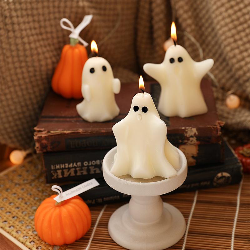 Halloween Skrekk Ghost Candle Silikonformer DIY Håndlaget såpe Gips Aroma Candle Making Mold Hjemmedekorasjon
