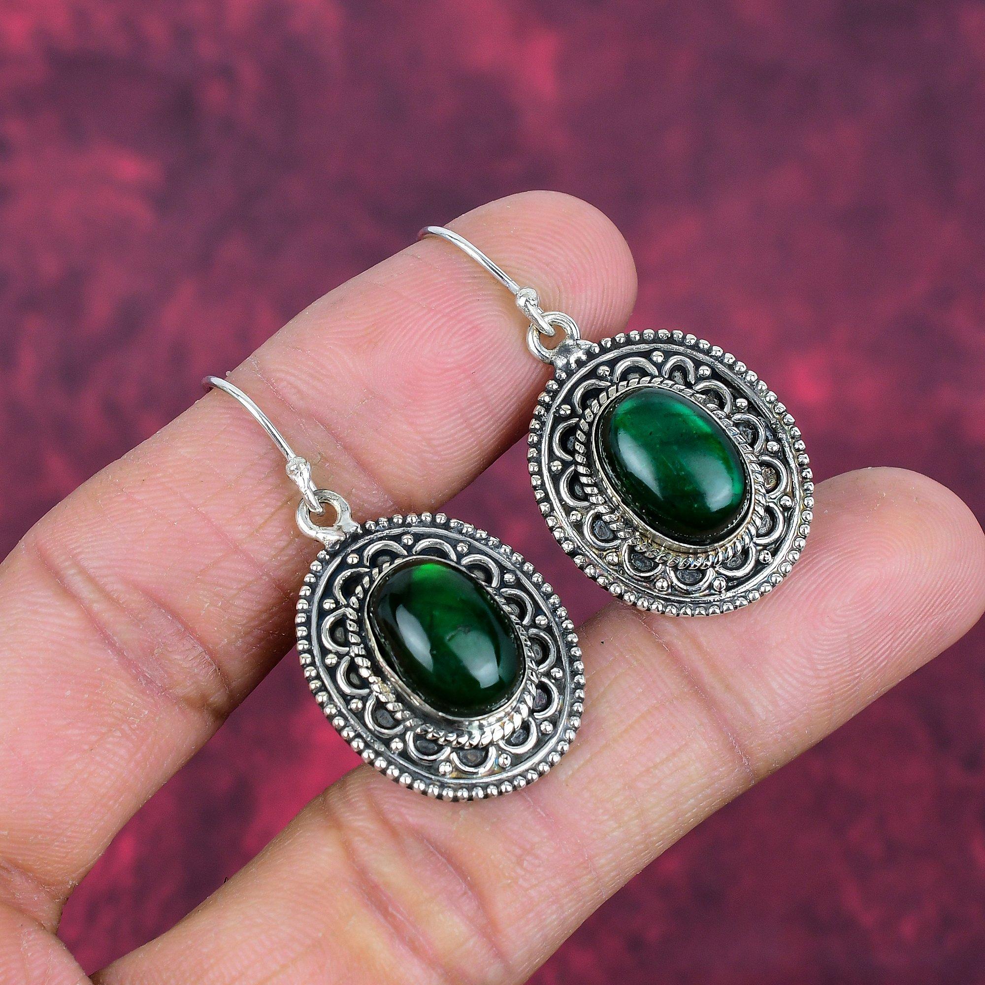 Green Flash Labradorite 925 Solid Sterling Silver Earrings, Handmade Gemstone Earrings Jewelry, Gifts For Wife Brand New Earrings